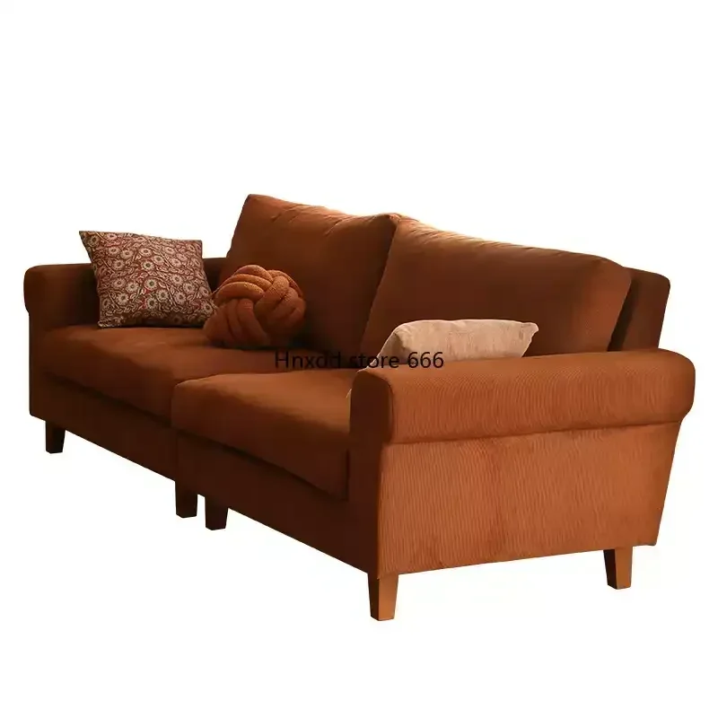 

Corduroy disassembly and washing sofa French medieval small apartment solid wood fabric sofa