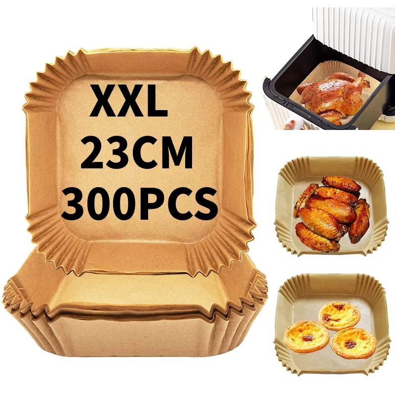 

50/100Pcs Air Fryer Disposable Paper Air Fryer Accessories Square Round Oil-proof Liner Non-Stick Mat for Kitchen Oven Baking