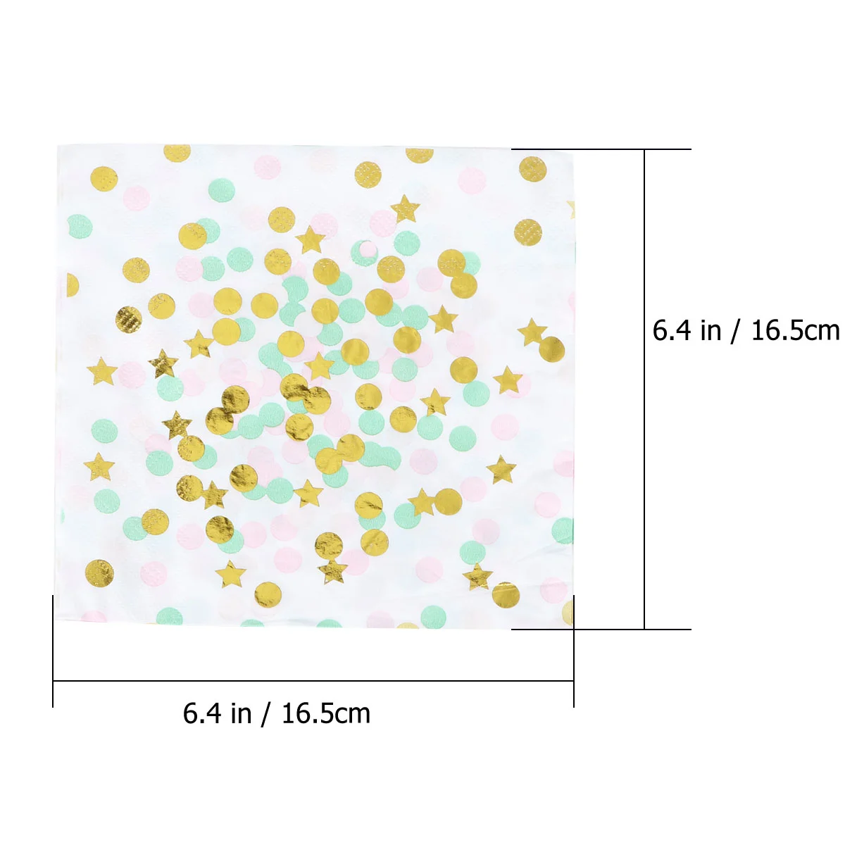 مناديل مطبوعة بالنجمة والنقاط ، و 20 ، ومناديل لتناول العشاء ، ولوازم حفلات الزفاف ، وعيد الميلاد (نقاط ذهبية)