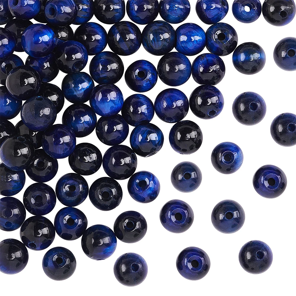 1 Strand Tiger Eye Beads Strands Dyed Heated Round 6mm Hole: 1mm 70pcs/strand 15.7 inch