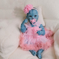 NPK 19-inch Full Body Bettie Avatar Collectible Art Doll - Soft Silicone Bebe Bath Toy Waterproof Hand-Painted Details