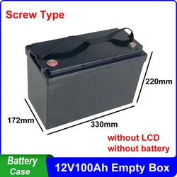 12V100Ah Storage Box Screw Type Fit 90pcs 32650 32700 Cells Battery Case For NCM LiFePO4 12V 12.8V 100Ah 120Ah 24V 48V Battery