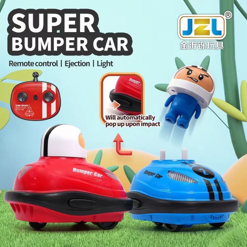 RC Toy 2.4G Super Battle Bumper Car Pop-up Doll Crash Bounce Ejection Light Children's Remote Control Toys Gift for Parenting