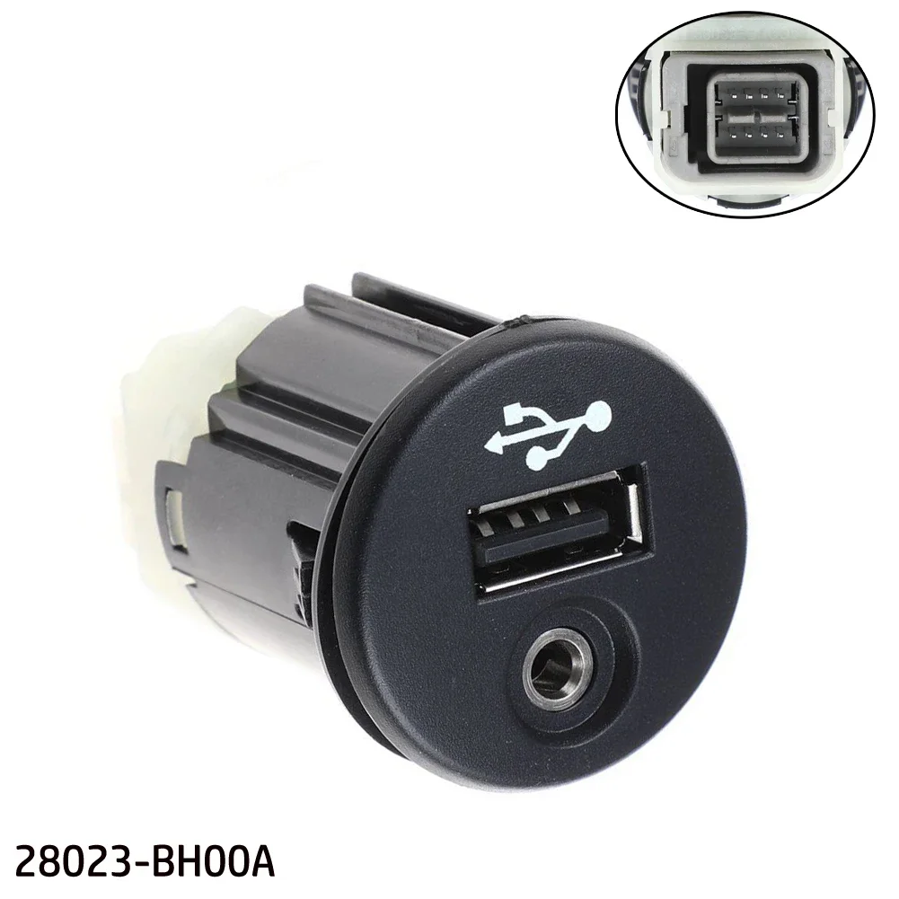 Plastic USB AUX Port Adapter For Nissan Juke Qashqai XTrail Micra Note NV200 28023-BH00A Accessories For Vehicles