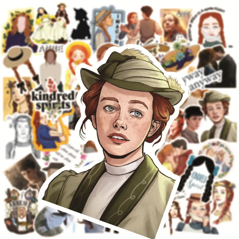 برنامج تلفزيوني Anne مع ملصقات إلكترونية ، مقاومة للماء ، كلاسيكية ، دراجة نارية ، سفر ، حقائب ، ثلاجة ، لابتوب ، رائع ، شارات لعبة ، 50