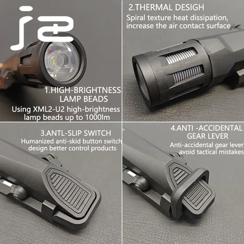 Tactical Weapon Light WML-Gen2 WML-X Gen2 Strobe LED Illuminator Constant/Momentary Airsoft Scout Flashlight Fit 20MM Rail