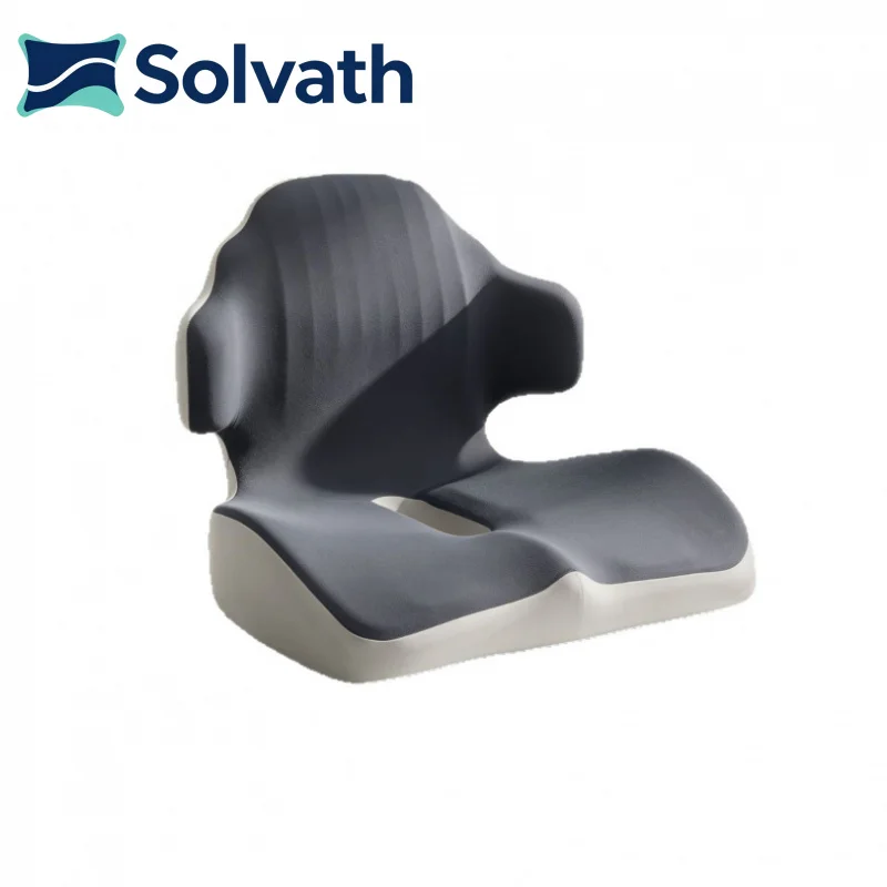 Solvath Ergonomic Memory Foam Integrated Seat & Lumbar Support Cushion Office Chair Pad for Sitting Comfort