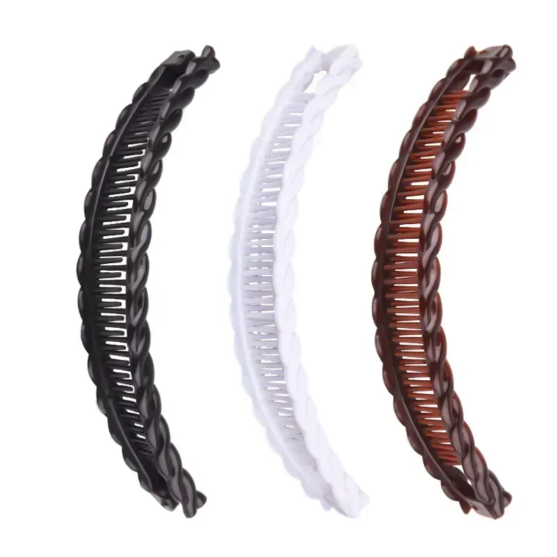 Banana Clip New Solid Color Hair Claws Women Barrettes Hairpins Hair Accessories For Girls Ponytail Hoder Hair Clamp