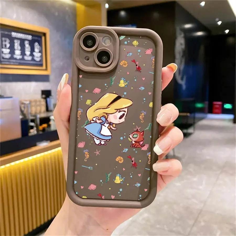 Disney Prinses Schattige Telefoon Hoesje Voor Iphone 16 13 Mini Se 15Promax 14 Plus 12 Pro 11 Pro 8 7 Xr Xs Max Zachte Siliconen Hoes