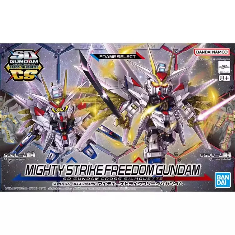 Bandai Original GUNDAM Anime SDCS MIGHTY STRIKE FREEDOM GUNDAM Action Figure Assembly Model Toys Ornaments Gifts for Children