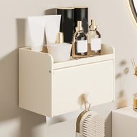 Wall Mounted Bathroom Tissue Box Large Capacity Moisture-proof Draw Tissue Box Waterproof Carbon Steel Toilet Paper Holder