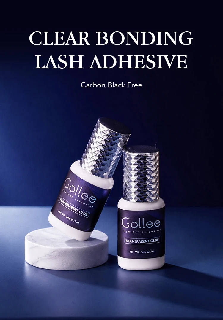 Gollee 1-2s Transparenter Starker Klebstoff für Wimpernverlängerung, Nicht Reizend, Farbige Wimpern, 5-6 Wochen Haltbarkeit, Für Alle Wimpernstylisten und Make-up-Artisten – Detail 1