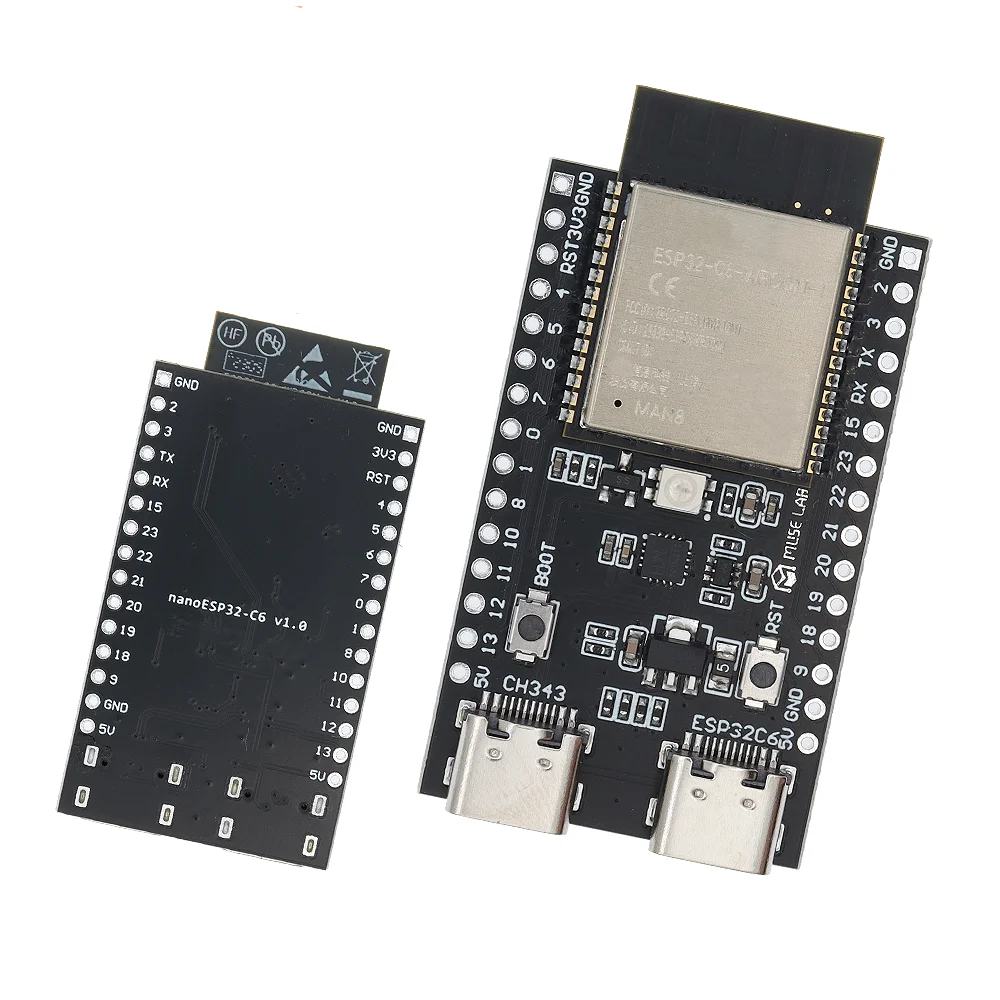 TENSTAR ESP32-C6 ESP32 WiFi+Bluetooth Internet Of Things Dual Type-C Development Board ESP 32 Core Board ESP32-C6-DevKit C