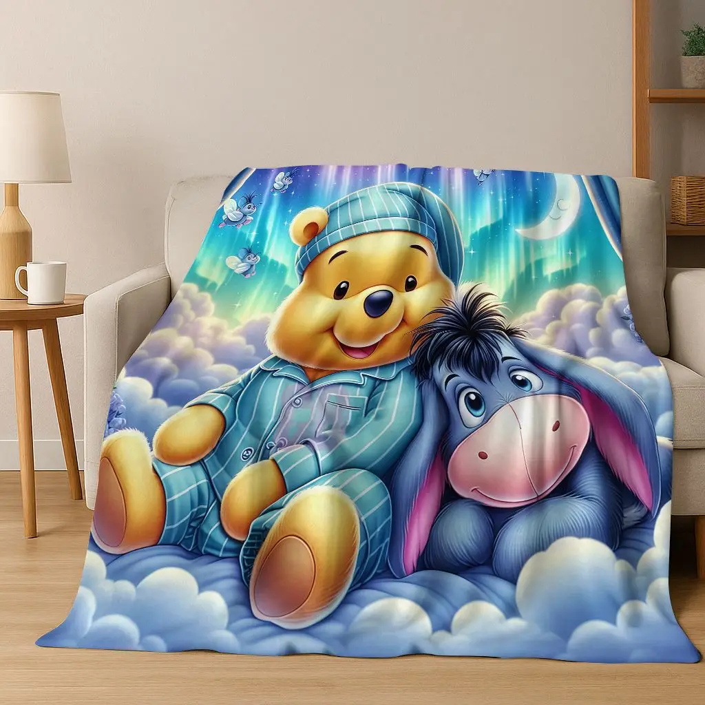 

26 Style Cute Winnie Pooh Bear Cartoon Flannel Blanket,Warm and Cozy Soft Throw Blanket for Home Bedroom Bed Sofa Cover Gift Kid