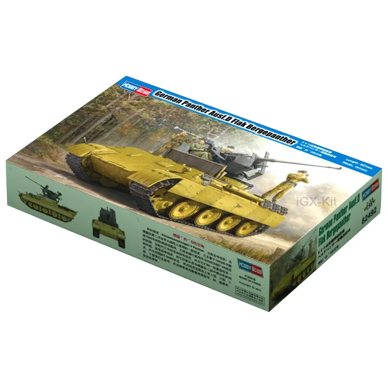 Hobbyboss 82492 1/35  German Panther Ausf D Flak Bergepanther Anti Aircraft Artillery Hobby Craft Toy Plastic Model Building Kit