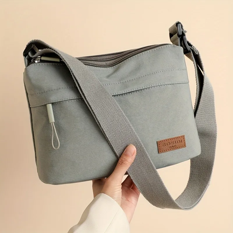 Simple Solid Color Canvas Bag for Women, New Multifunctional Casual Waterproof Portable Fashion Single Shoulder Crossbody Bags