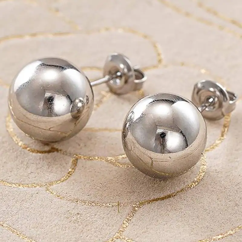 Huitan Perlenförmige Edelstahl-Ohrstecker für Damen, modische Accessoires für Hochzeit, Party, wunderschöner Schmuck für den Alltag, Geschenk für Damen