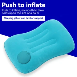 JJYY Travel Pillow Air Inflatable Airplane Car Pillows Pillow Folding Press Type Bed Pillows Neck Cushion Home Office Supplies