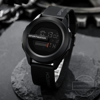 ผู้ชายกีฬานาฬิกา LED แบรนด์ผู้ชายนาฬิกาดิจิตอล Multi-Functional ยาง Man Fitness นักกีฬาจับเวลานาฬิกาอิเล็กทรอนิกส์