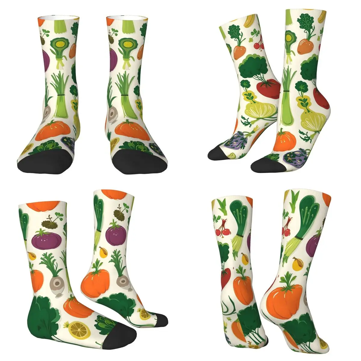 

Носки со свежим урожаем и ярким растительным узором, супер мягкие чулки в стиле Харадзюку, всесезонные длинные носки, аксессуары, рождественские подарки