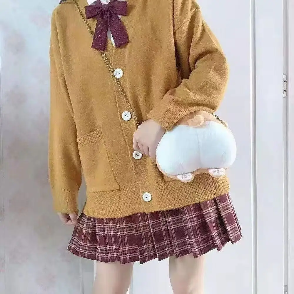 Mikasa pink cardigan sweater with the same style， Anime character COS knitted sweater, original JK uniform sweater jacket