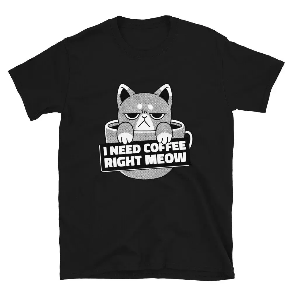 Right Meow Cat & Coffee Lovers T-Shirt