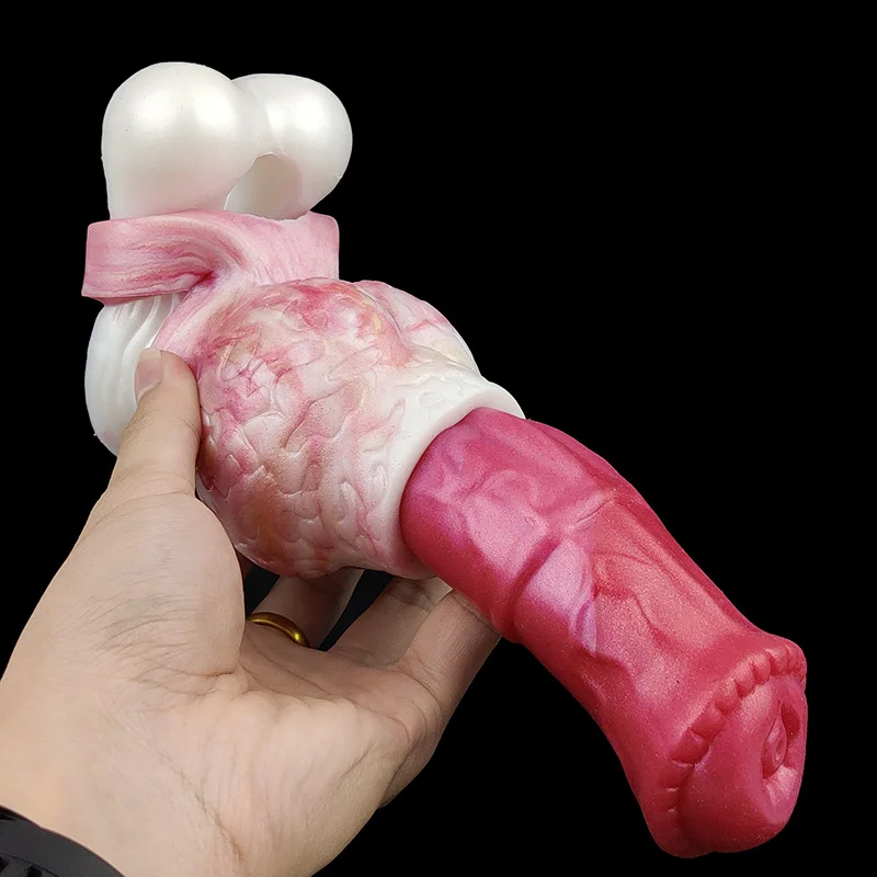 YOCY 18cm Realistic Horse Penis Sheath Cock Enlargement Fantasy Animal Dick Sex Toy For Couples Wearable Adult Game Sex Shop