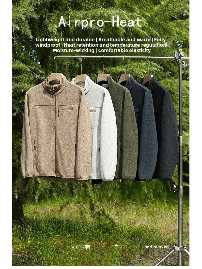 

Airproheat Tech Fce Men's Knitted Jaet Lightweight Warm Autumn Winter Outerwear Stand Fit Double-sided Knit Polyester