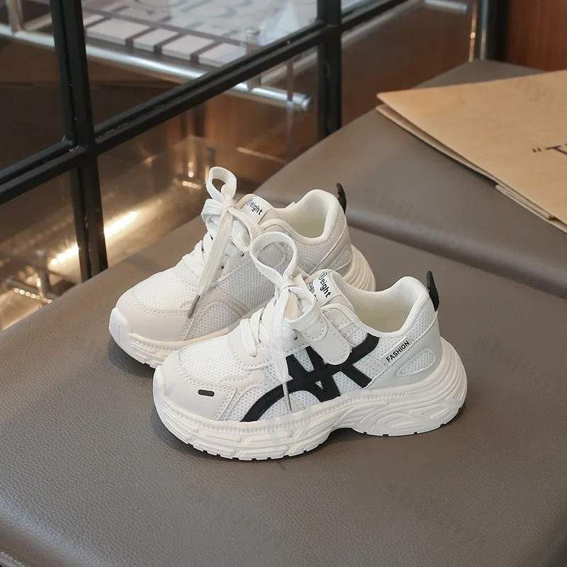 Spring Children Casual Sneakers Thick Soled Mesh Breathable Baby Sports Shoes Kids Walking Shoes Anti Slip Boys Girls Shoes