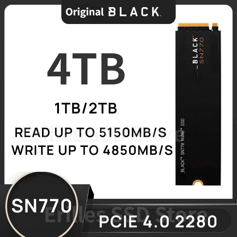 

SN770 2280 PCIe Gen 4.0x4 SSD BLACK 500GB 1TB 2TB M.2 NVMe Solid State Drives for Gaming Computer Laptop 2024