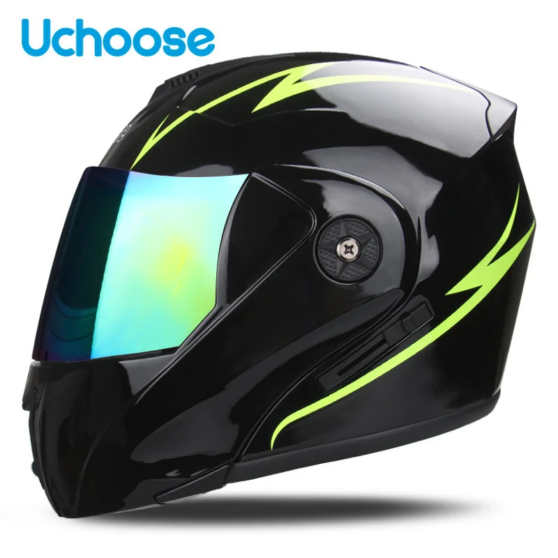 DOT Flip Up  Double Lens Unisex Helmet With Visor Motorcycle Helmet Cross Section Helmet  Modular Flip Helm