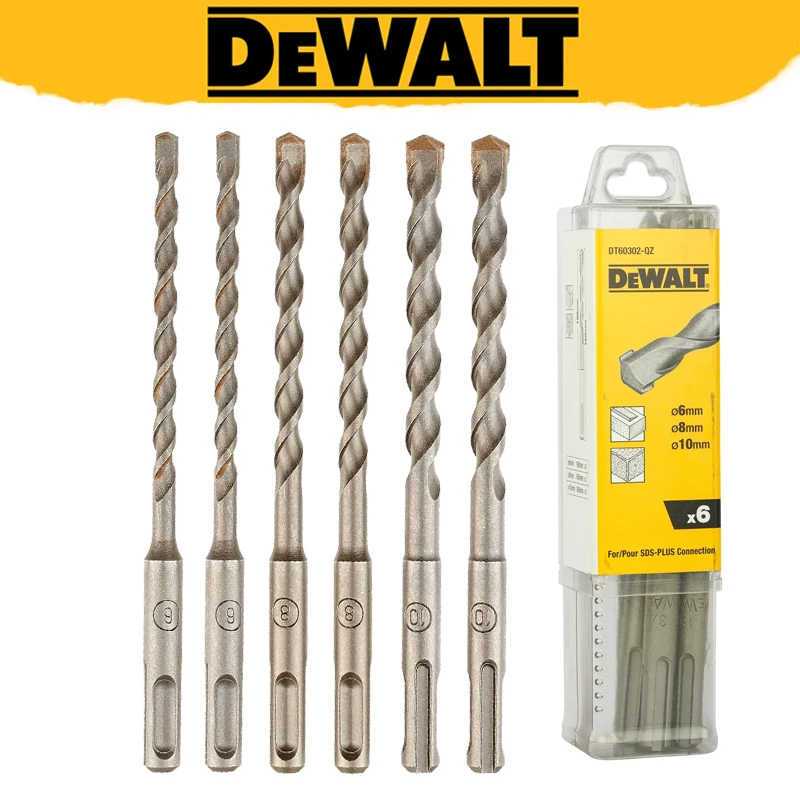 

DEWALT DT60302 Hammer drill bit-Set SDS-plus 6 Piece Specific Heavy Duty Shank Durability Drilling Helix Power Tools Accessory