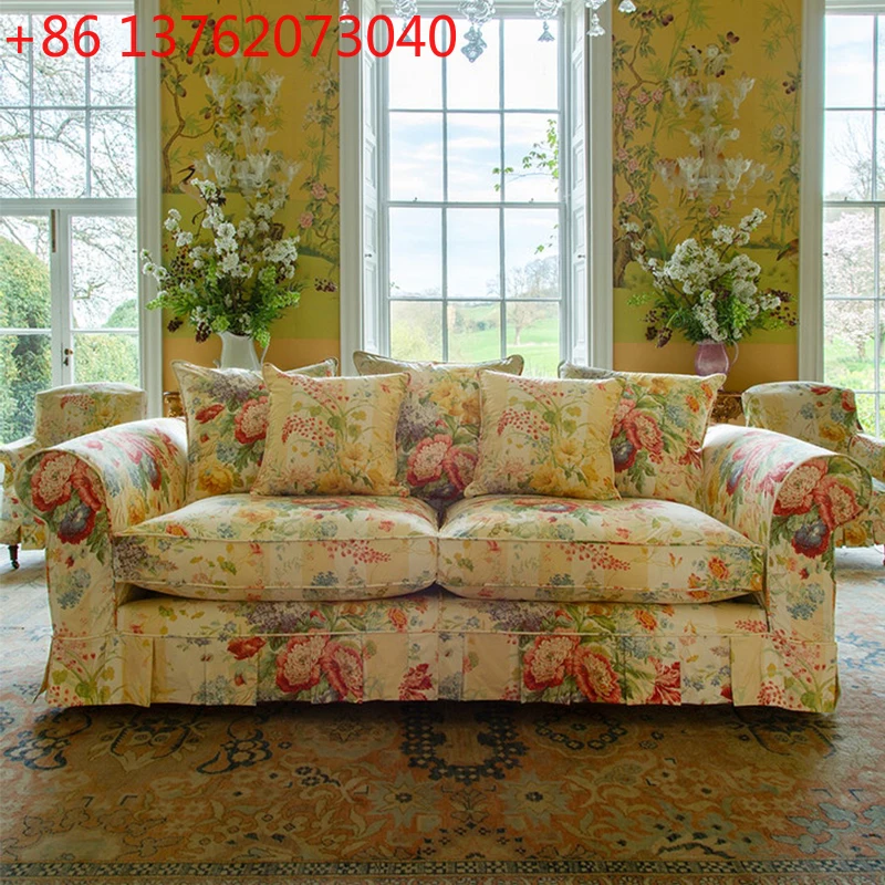 French medieval fabric sofa B & B pastoral floral sofa American country