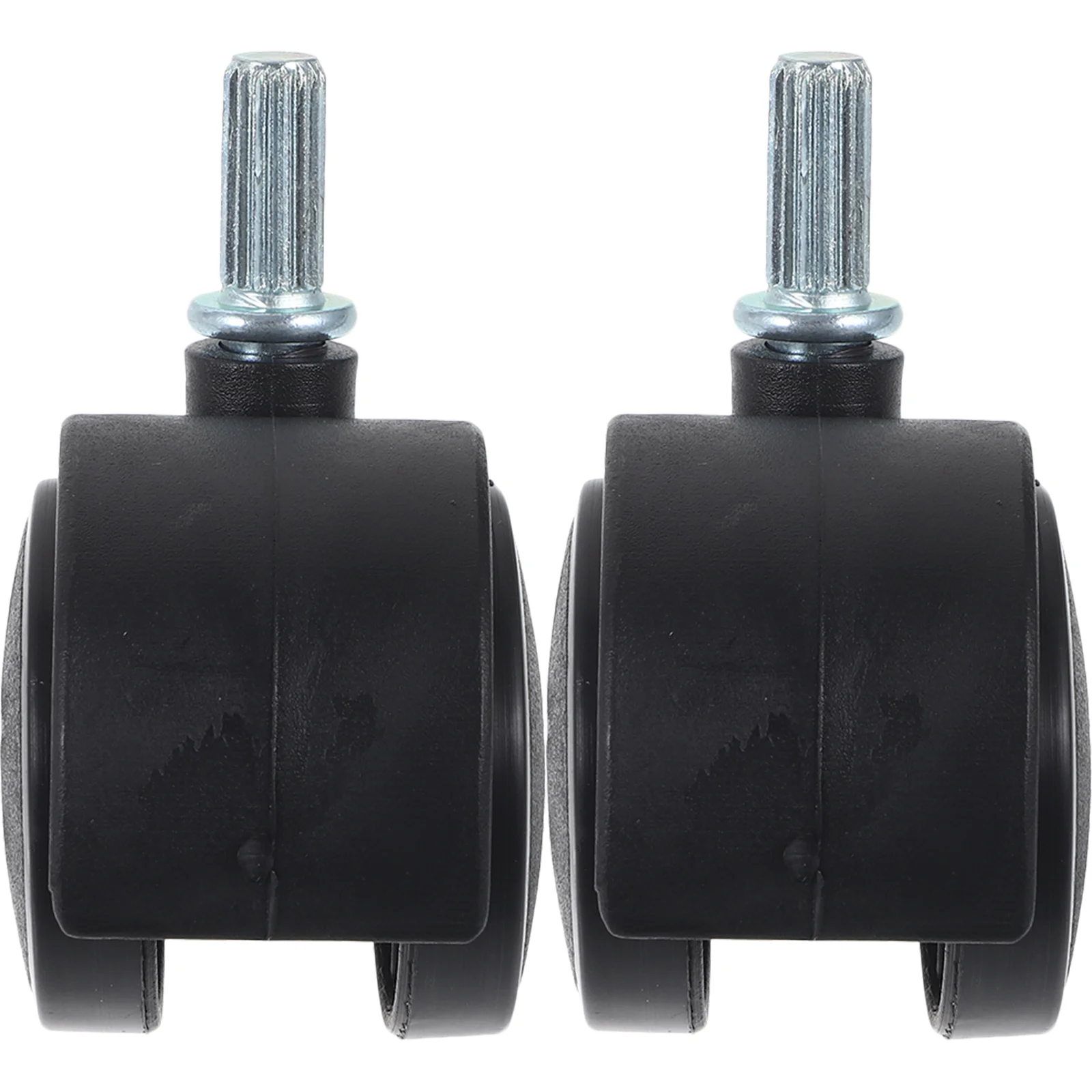 2 Pcs Black Industrial Casters for Home Furniture Cart Replacement Wheels Smooth Silent Moving Plastic Iron Material