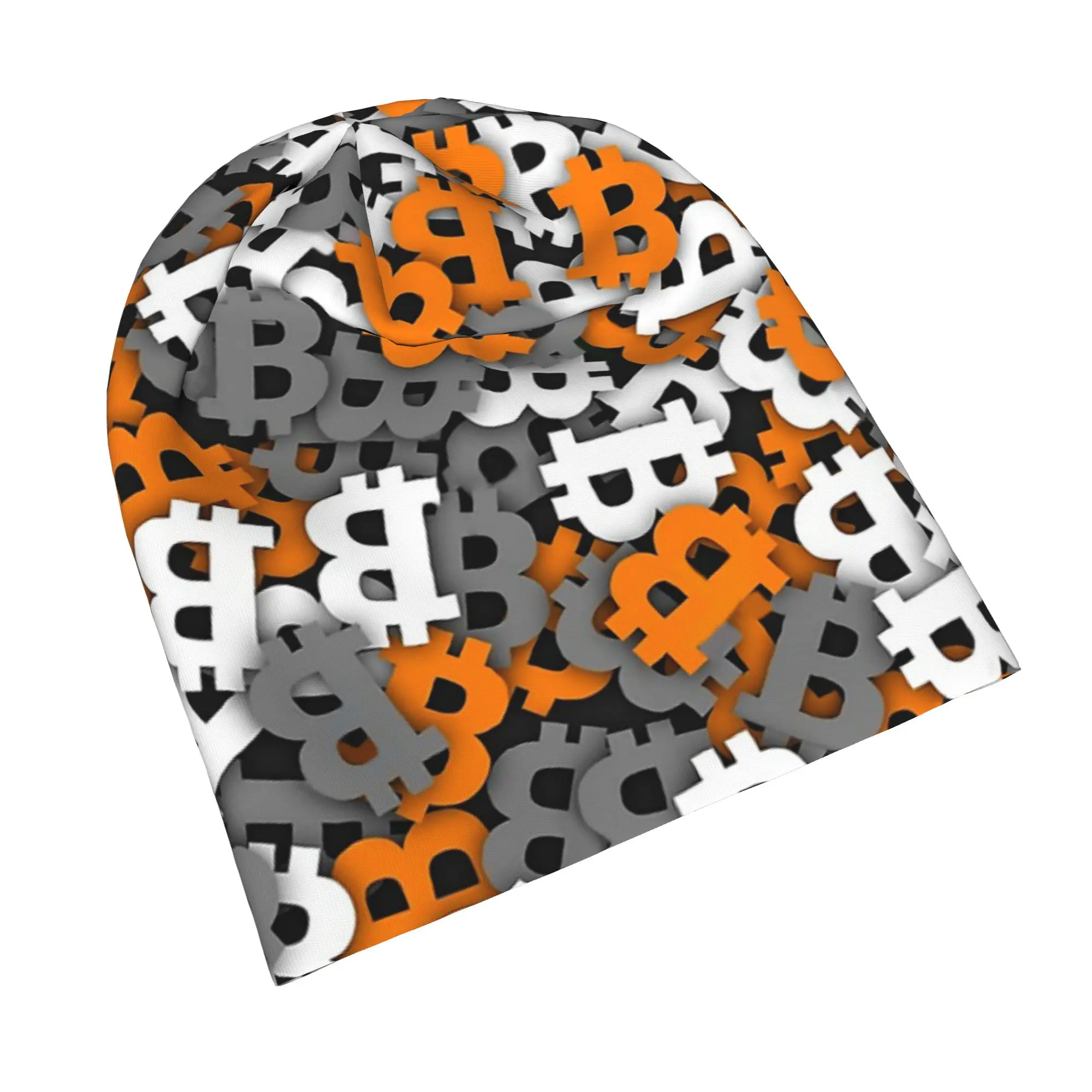 Bitcoin Camouflage Bonnet Hats Goth Ski Crypto Cryptocurrency Currency BTC HODL Skullies Beanies Hats Unisex Warm Head Wrap Caps