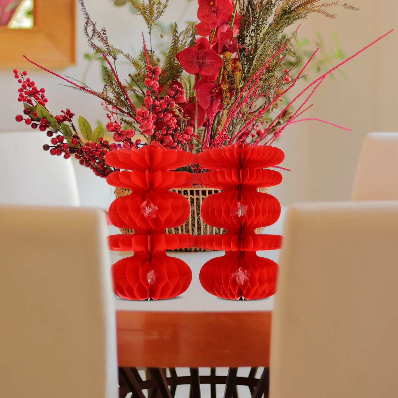 Красный китайский сотовый центральный элемент, элегантное украшение для свадебной вечеринки, бумажный шар, гостиная, спальня, праздничный декор