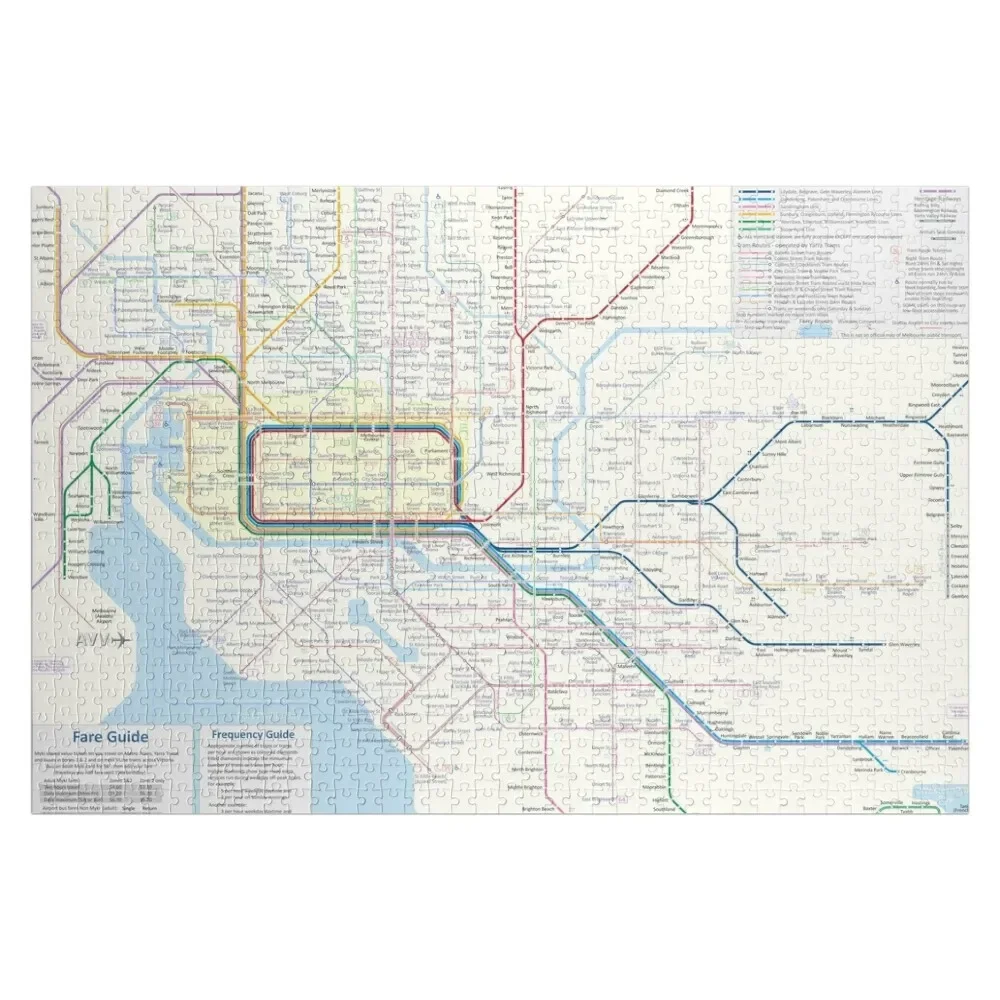 Melbourne train and tram map Jigsaw Puzzle Personalized Photo Gift Animal Puzzle