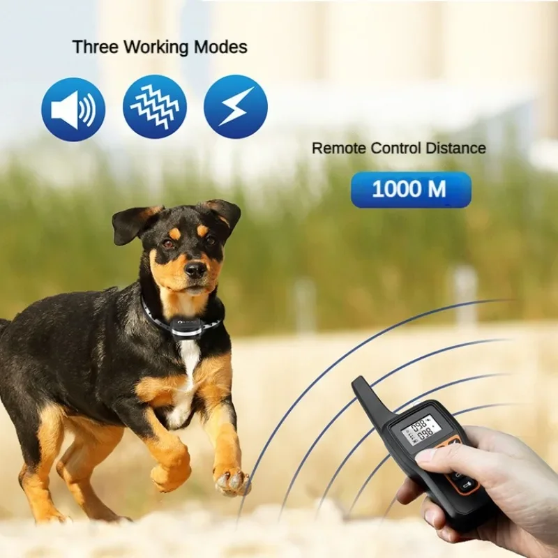 1000M Dog Training Device Universal Multi-mode Remote Control Training Collar Waterproof Waterproof Rechargeable Bark Stopper