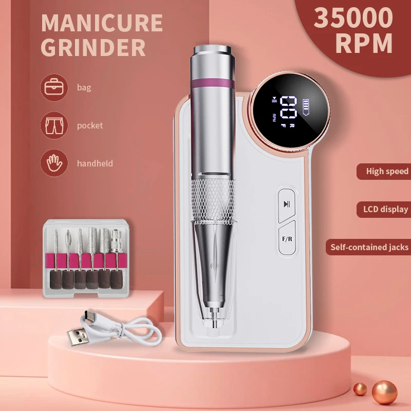 Profession 350000RPM nail drill kit with nail sander head tool, nail grinding machine, nail polisher, manicure polishing machine