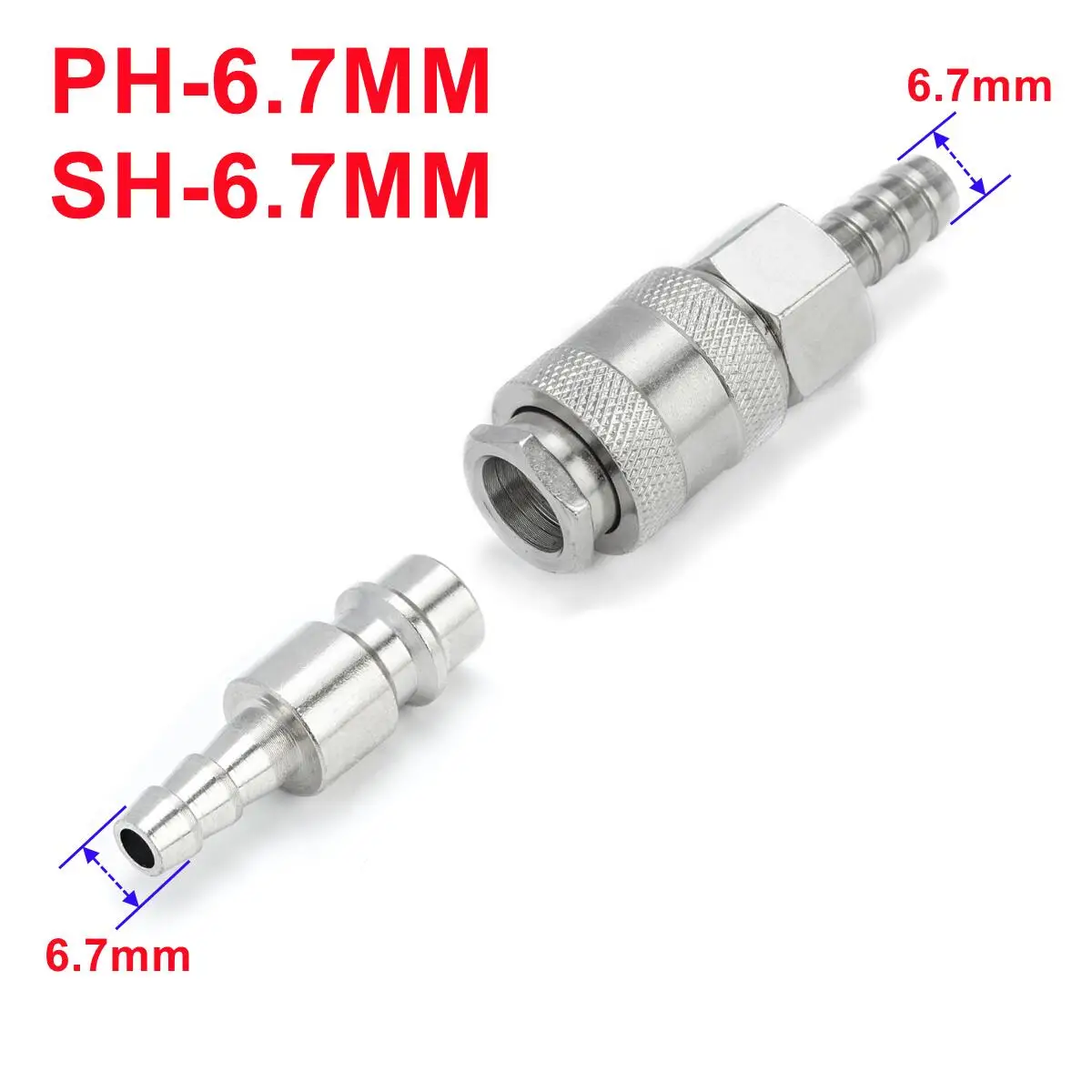 1Set Europese EU Type Pneumatische Fitting Connector Snelkoppeling Voor Luchtcompressor Slang Barb Nozzle SH PH 6MM 8MM 10MM - afbeelding 1