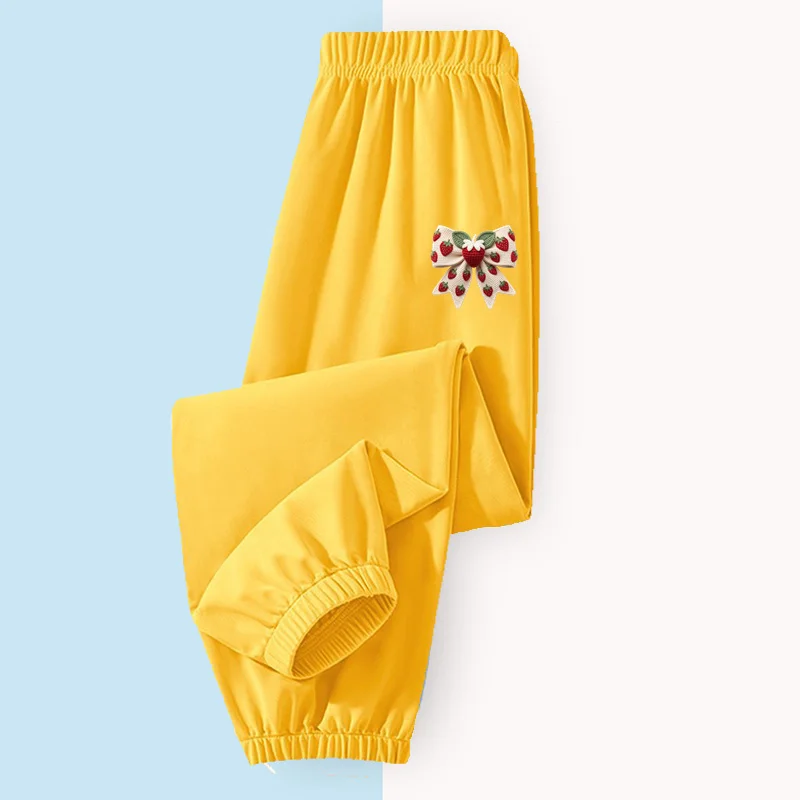 Children Summer Anti-mosquito Pants Sweet Bowknot Printed Tr