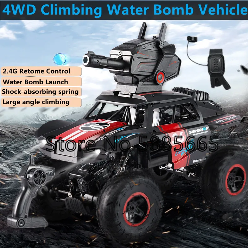 

Watch Sensing Smart 1:12 RC Car 2.4G Water Bomb Launch 45° Climb Independent Shock Absorption All Terrain Remote Control Toy Car