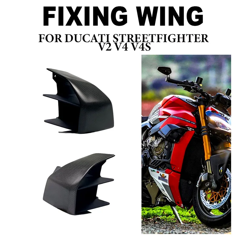 Motorcycle Fixed Wing Side Winglet Front aerodynamic spoiler wing kit for Ducati Streetfighter V2 V4 V4S