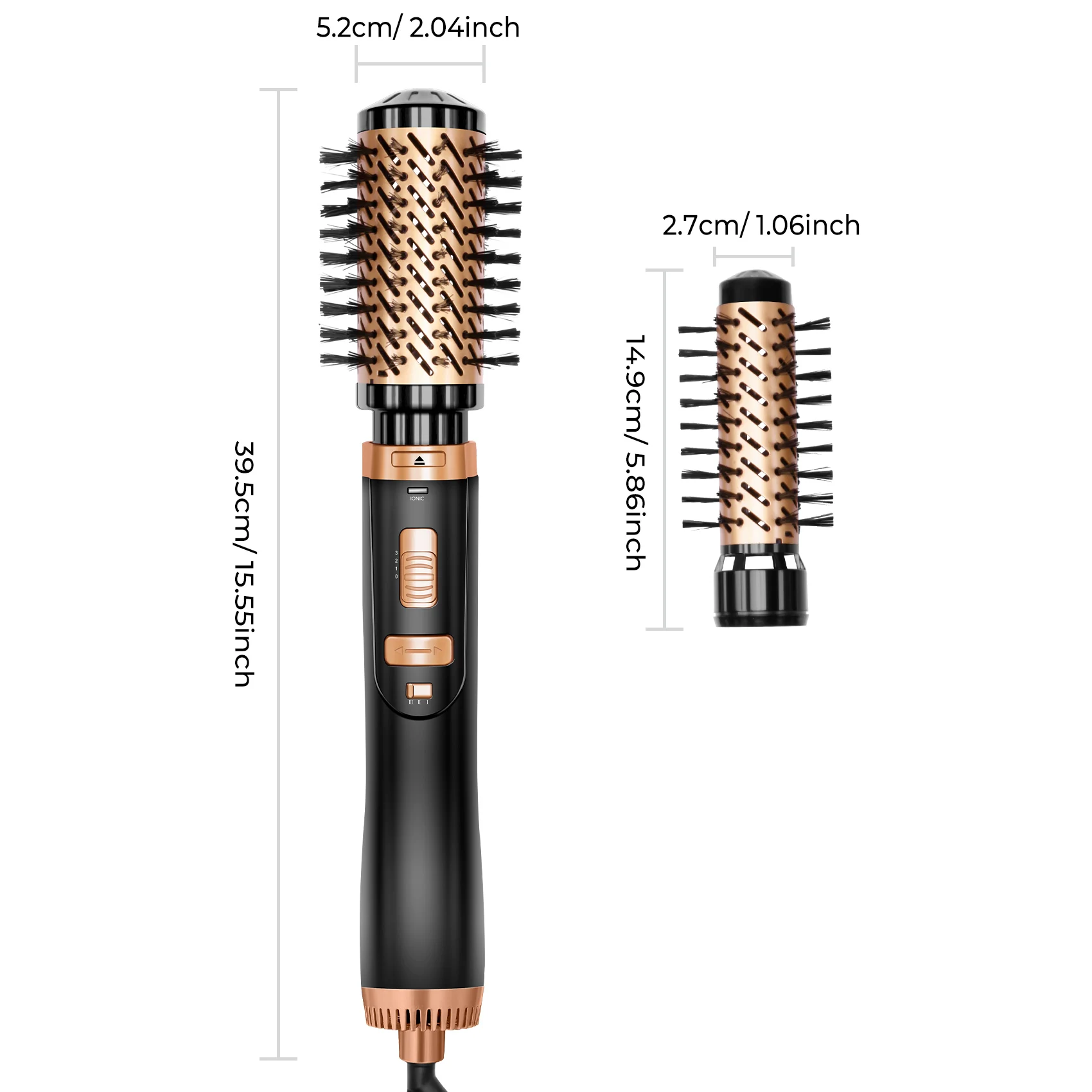 Hair Dryer Brush 2 In 1 Hot Air Spin Brush Curling Straightening Styling Auto-Rotating Ionic Round Blow Dryer Volumizer