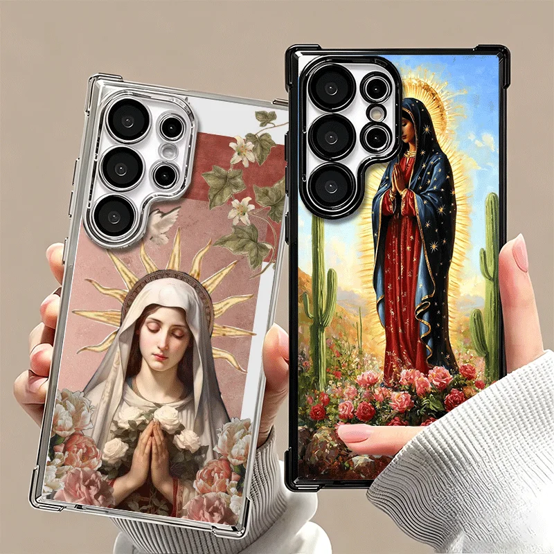 Virgen Mary Virgin De Guadalupe Soft Phone Case For Samsung Galaxy S26 Ultra S25 Edge S24 FE S23 Plus S22 S21 + S20 Plating Anti