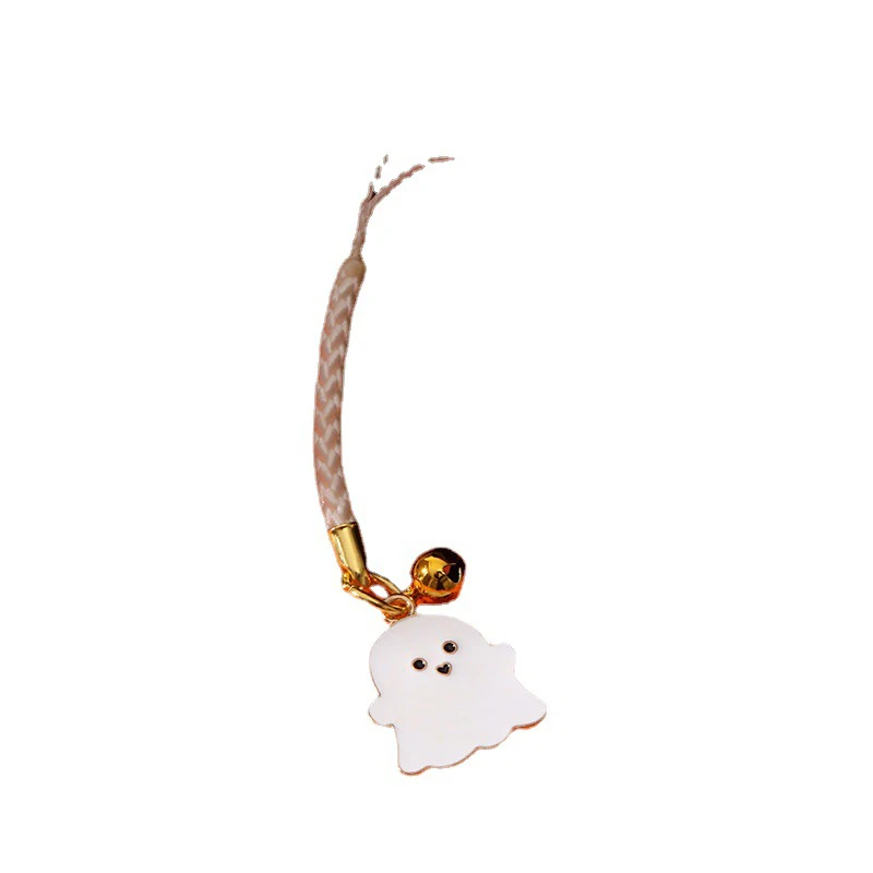 Cordón de cadena de teléfono de calabaza fantasma de Halloween, encanto Simple, funda de teléfono antideslizante, joyería de cuerda para regalos de mujer