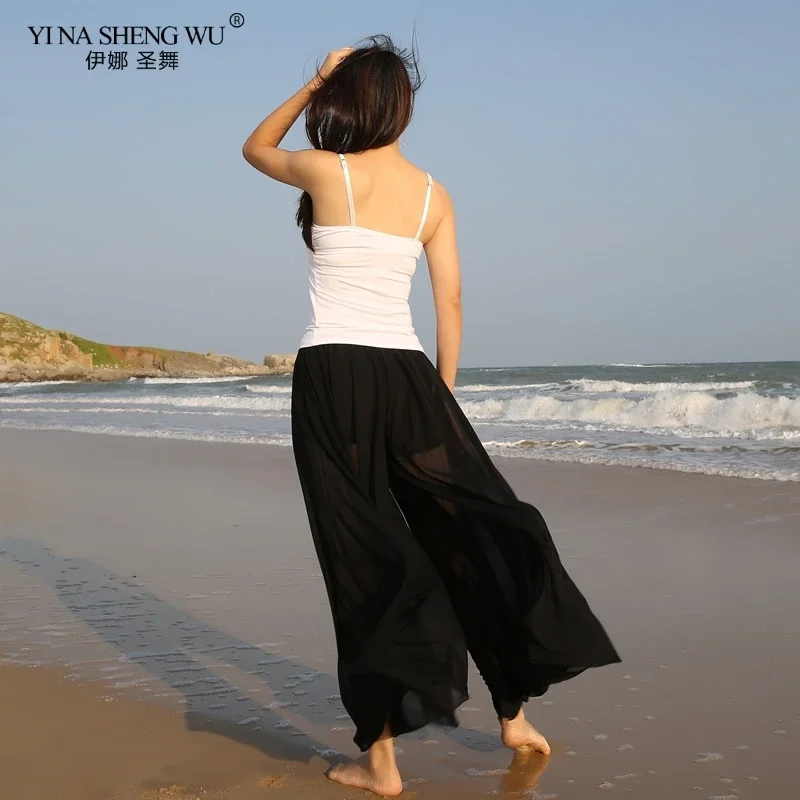 Costume d'entraînement de danse du ventre pour femmes, Costume Modal 2 pièces (haut pantalon/pantalon), vêtements de danse orientale pour filles, pantalons amples noirs, nouveau