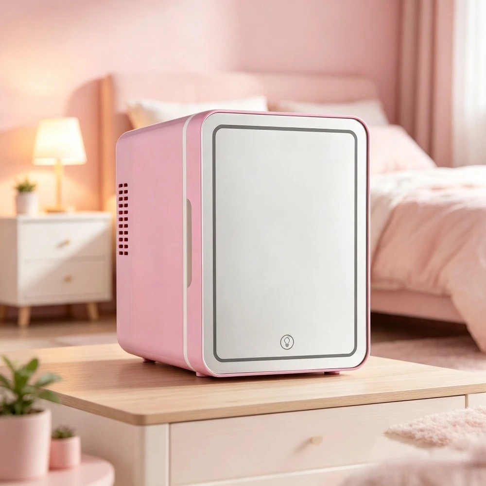4L Mini Beauty Fridge with LED 3 Level Dimming, Portable Skincare Cooler Warmer for Car and Bedroom