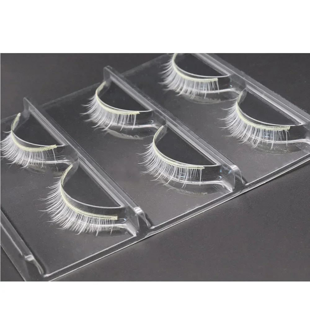 HBZGTLAD Hot 3pair Natural Long Eyelashes White Eyelashes Makeup  Extension Cross Strip False Eye Lashes Beauty Makeup Tools
