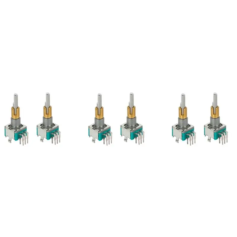 ABAH-6PCS EC11EBB24C03 Dual Axis Encoder With Switch 30 Positioning Number 15 Pulse Point Handle 25Mm